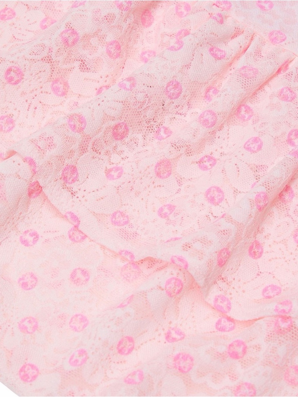 LoveShackFancy + Pink Icon Polka Dot Strapless Lace Mini Dress size Medium (NWT) - Picture 7 of 8